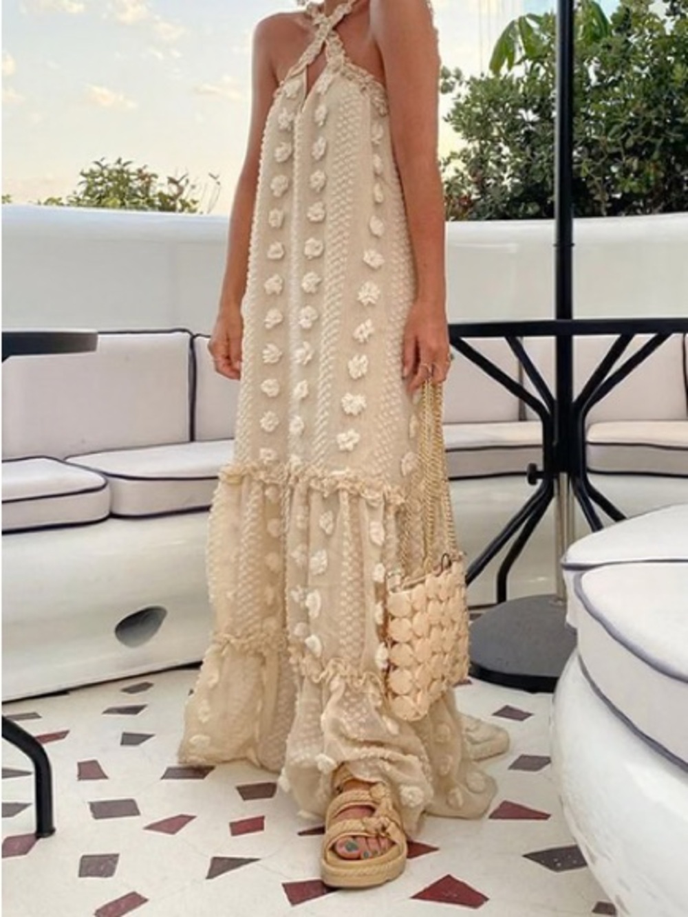 VICI Boho Cream Maxi Dress - Picture 3 of 7